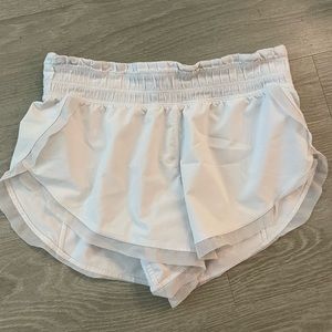 White Mesh-Lined Lululemon Shorts